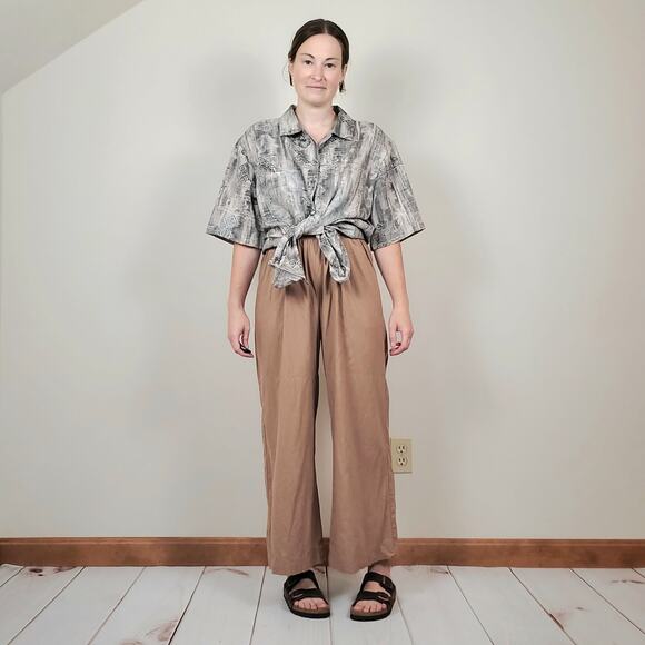 Batik Bay Silk Hawaiian Shirt Olive Cream Medium - Picture 2 of 11